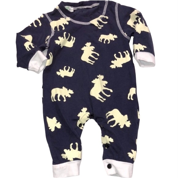 To sleep bear size 80/12-18 months pajama onesie moose print - Picture 1 of 4